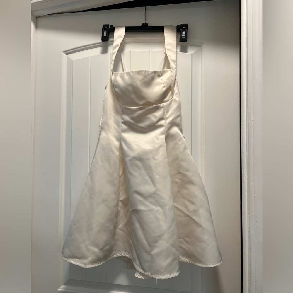 white bow tie dress
